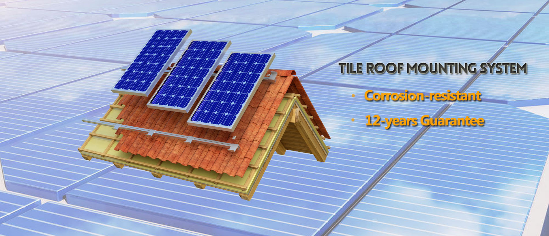 Sistema de montagem de telhado de telha