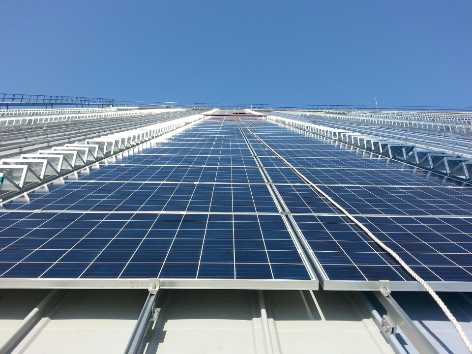 Potencial de capacidade solar no telhado do armazém do Reino Unido