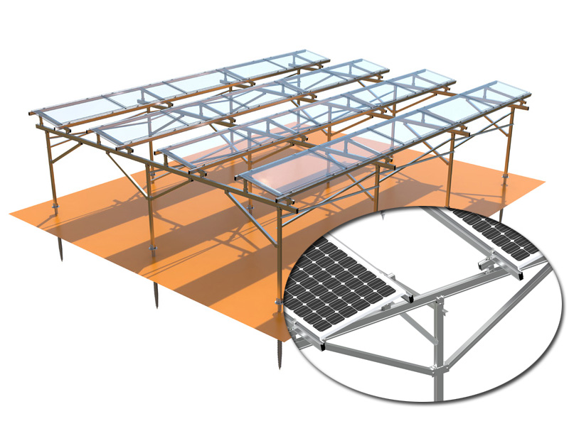 Solução personalizada de montagem no solo para sistemas solares agrícolas e agrícolas